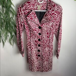Vertigo Paris Red and White Wave Pattern Coat